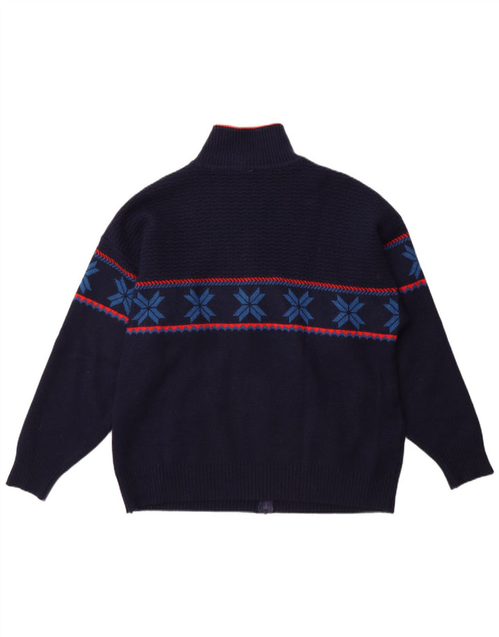 Cardigan Vintage pentru bărbați, mare, bleumarin, Fair Isle
