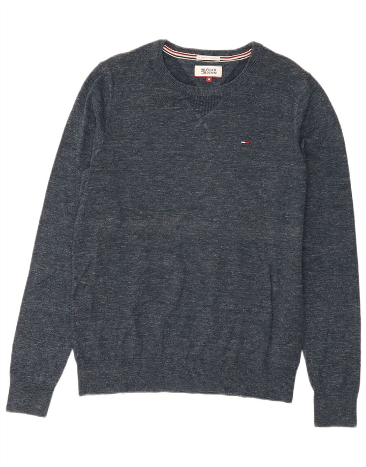Pulover Tommy Hilfiger pentru bărbați, cu gât crew, mijlociu, albastru marin pete