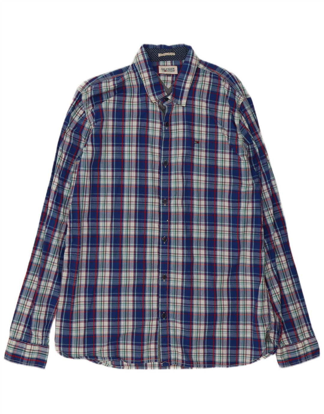 Cămașă pentru bărbați Tommy Hilfiger 2XL, bumbac cu carouri albastre