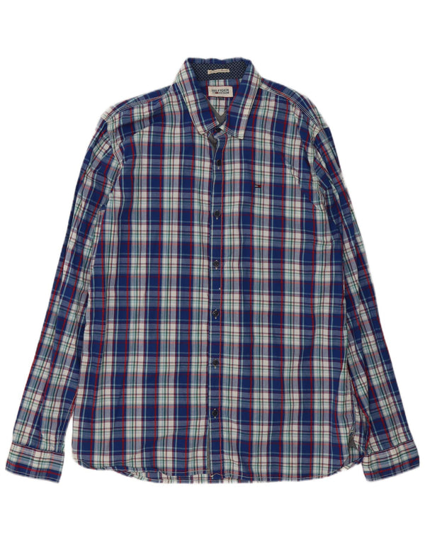 Cămașă pentru bărbați Tommy Hilfiger 2XL, bumbac cu carouri albastre