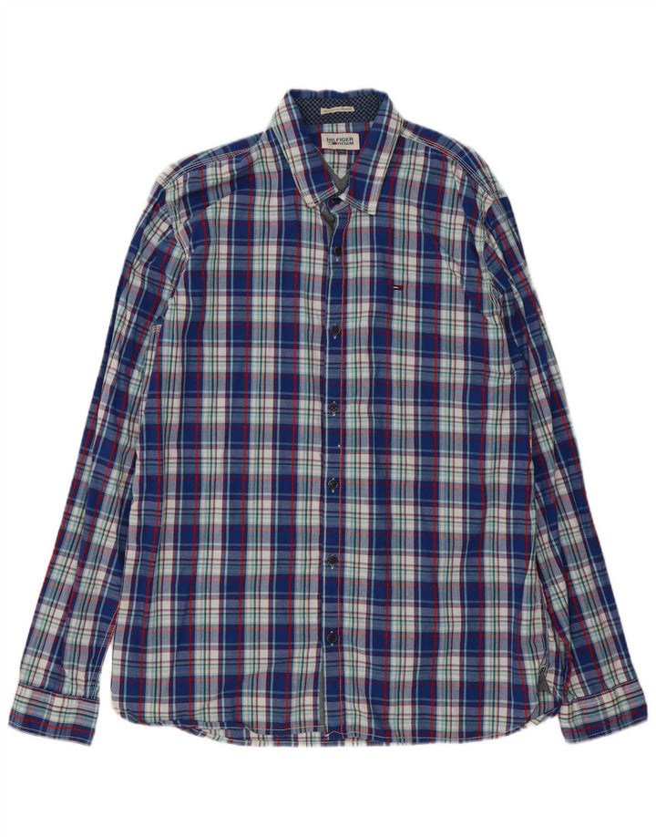 Cămașă pentru bărbați Tommy Hilfiger 2XL, bumbac cu carouri albastre