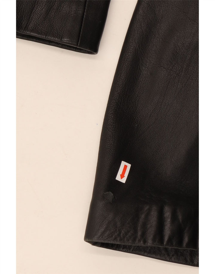 Palton din piele vintage pentru femei EU 44 XL din piele neagră