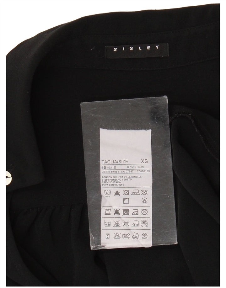 Bluză supradimensionată cu mânecă lungă pentru femei Sisley UK 6 XS Poliester negru