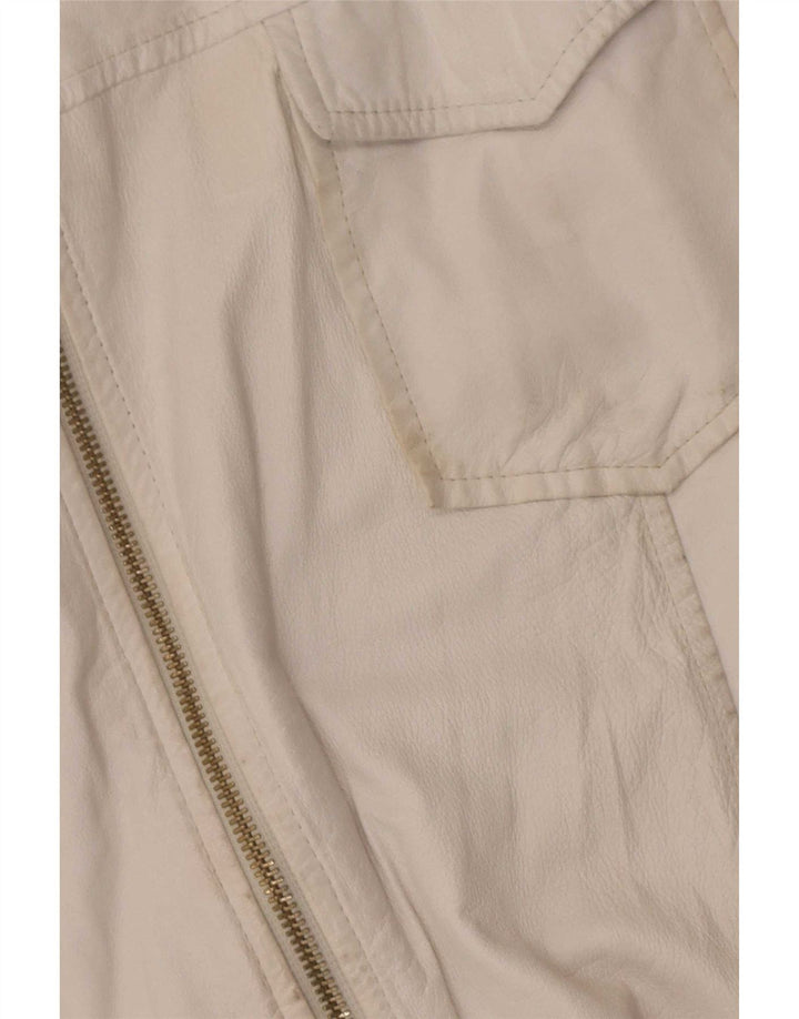 Cămașă din piele Vintage pentru damă IT 46 Large White
