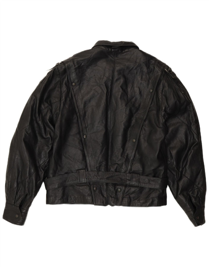 Jachetă din piele vintage pentru bărbați IT 48 Piele neagră medie