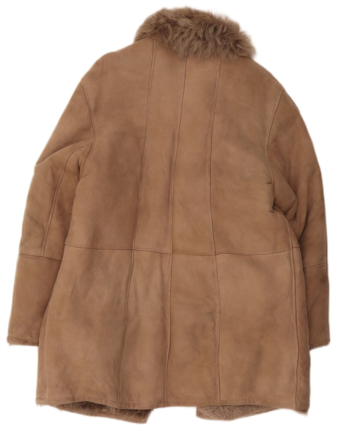 Palton vintage pentru femei din shearling IT 44 Bej mediu