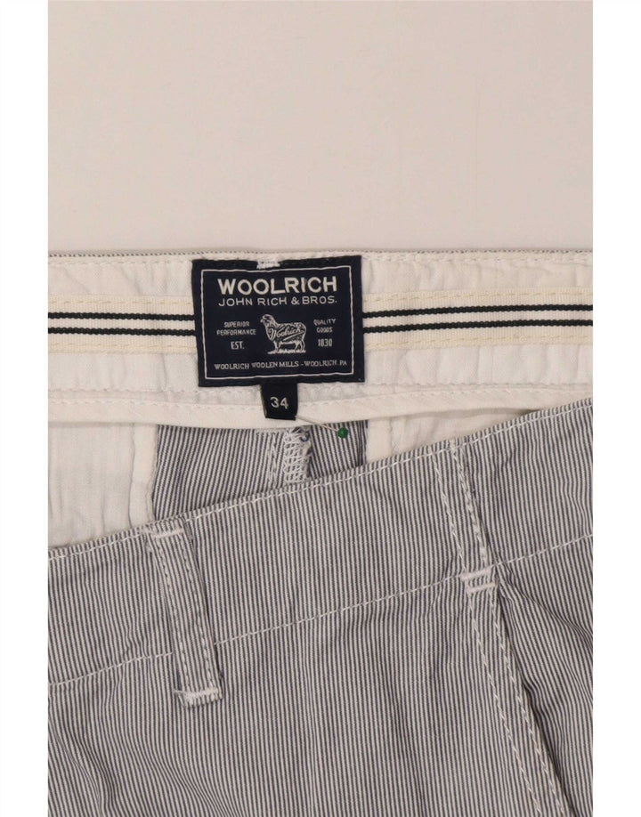 Pantaloni scurți chino Woolrich pentru bărbați, mari W34, gri cu dungi