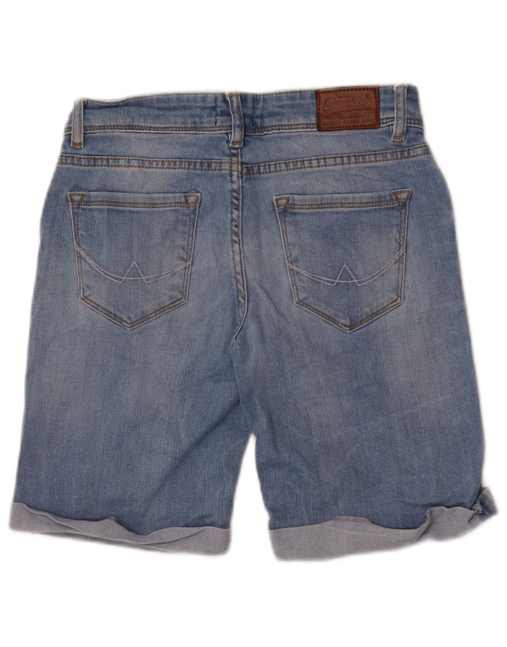 Pantaloni scurți din denim distressed pentru femei Superdry W26 Small Blue