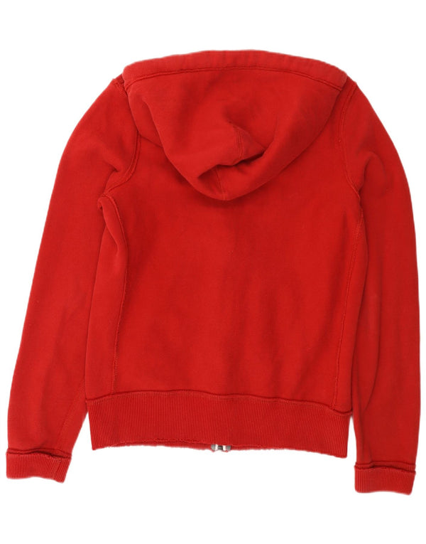 Pulover Abercrombie & Fitch pentru bărbați, cu fermoar grafic, bumbac roșu mediu
