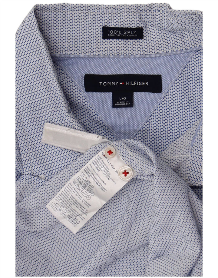 Cămașă pentru bărbați Tommy Hilfiger, bumbac mare cu pete albastre