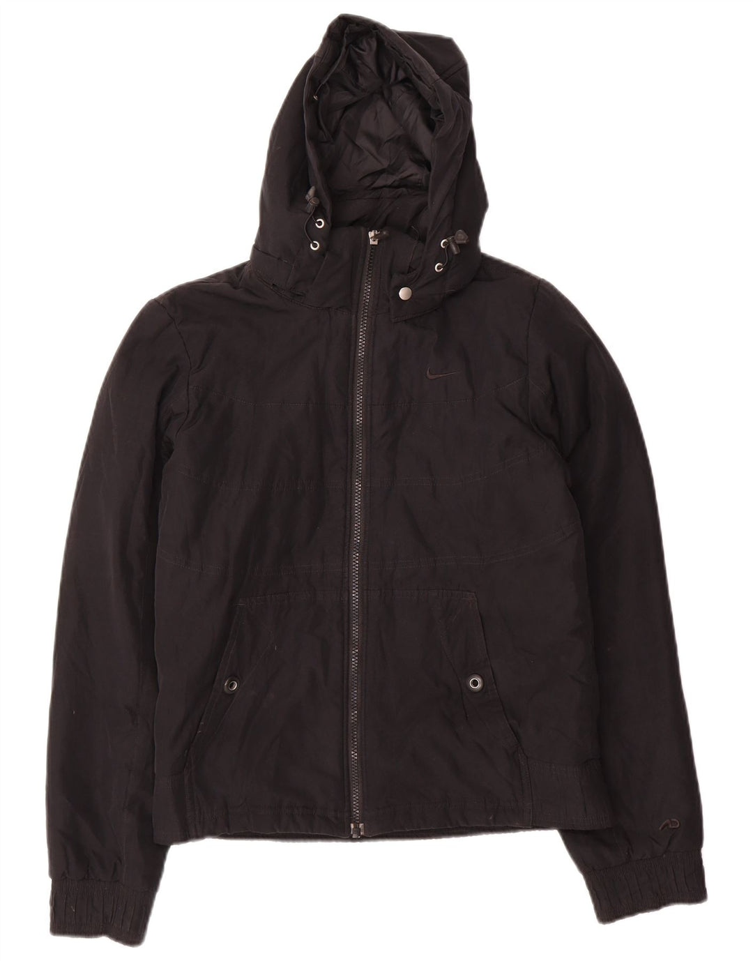 Jachetă de vânt cu glugă Nike pentru femei UK 10 Poliester negru mic
