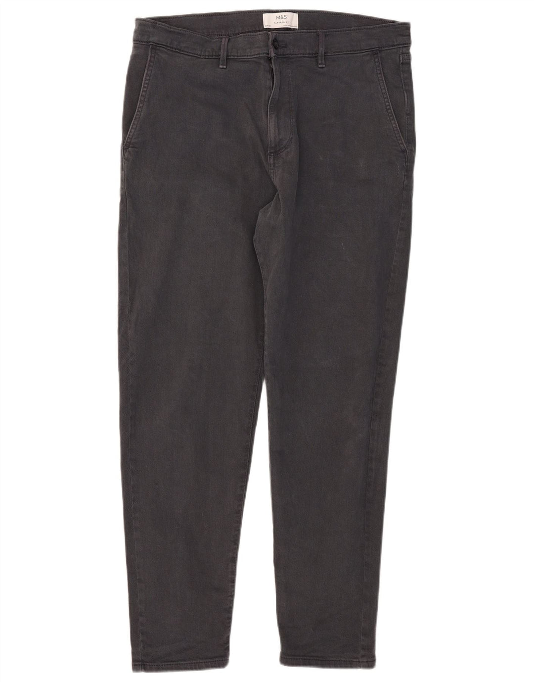 Pantaloni chino slim pentru bărbați Marks & Spencer L34 L28 bumbac gri