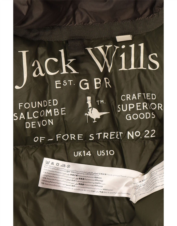 Palton căptușit cu glugă Jack Wills pentru femei UK 14 Poliester kaki mare