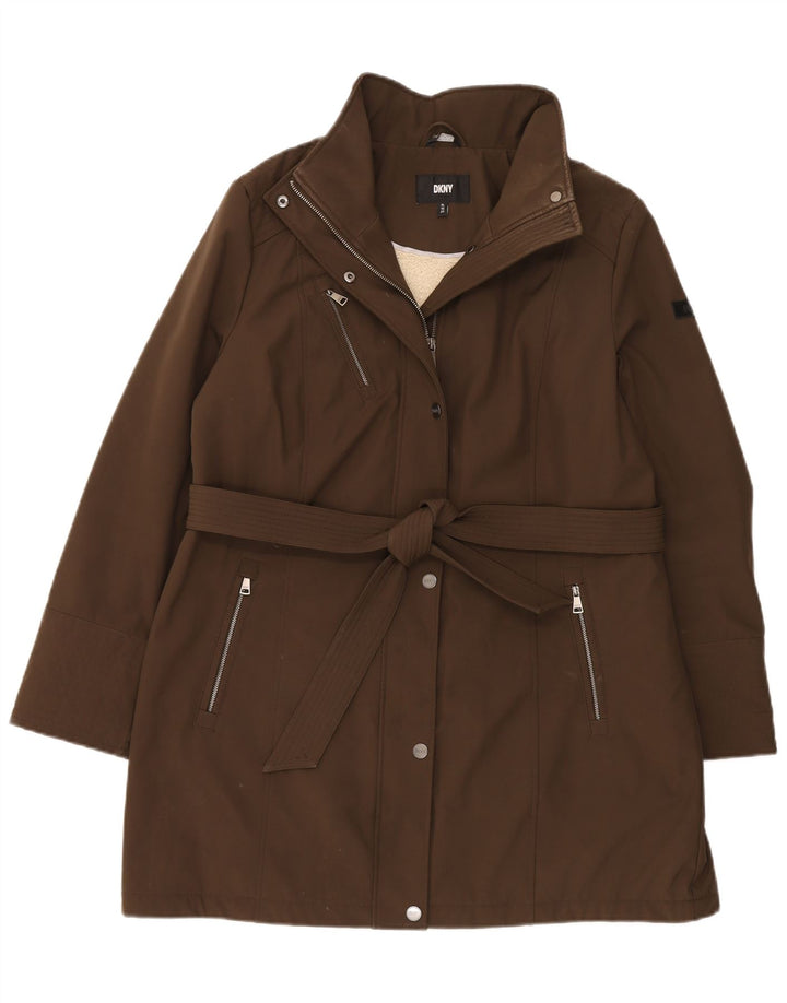 Pardesiu Sherpa Dkny pentru femei UK 18 XL Maro Poliester
