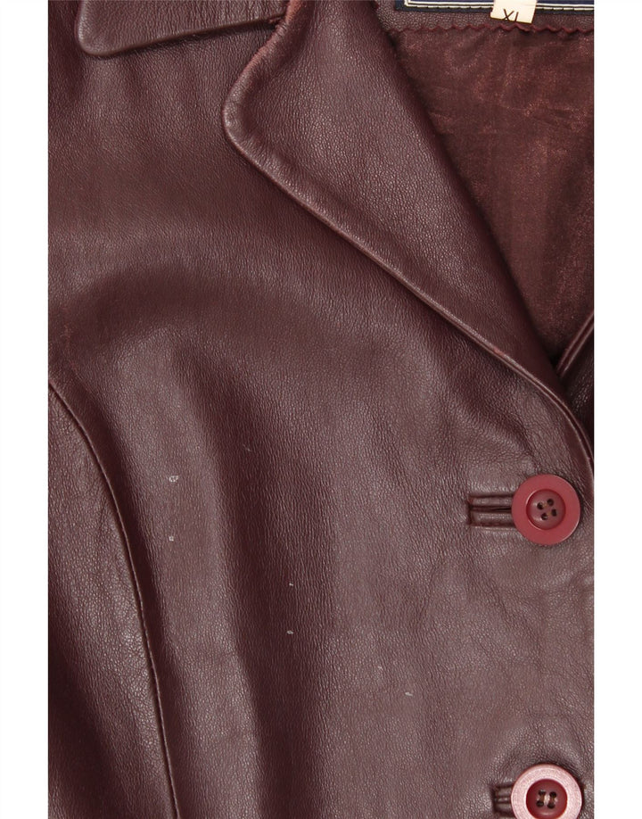 NOBLE Womens Leather Jacket UK 18 XL Maroon Leather Vintage Noble and Second-Hand Noble from Messina Hembry 