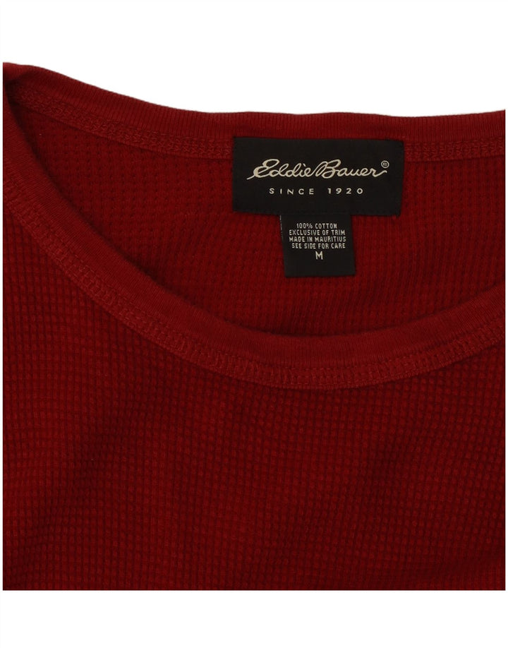 Eddie Bauer Top pentru bărbați cu mânecă lungă din bumbac roșu mediu
