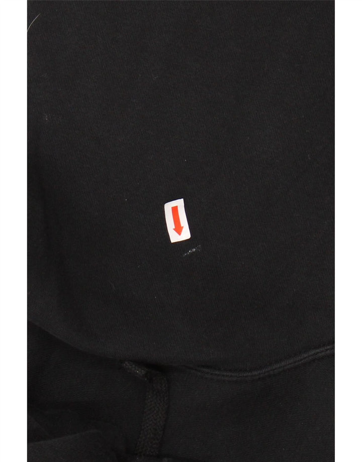 NIKE Mens Graphic Hoodie Jumper Medium Black Cotton
