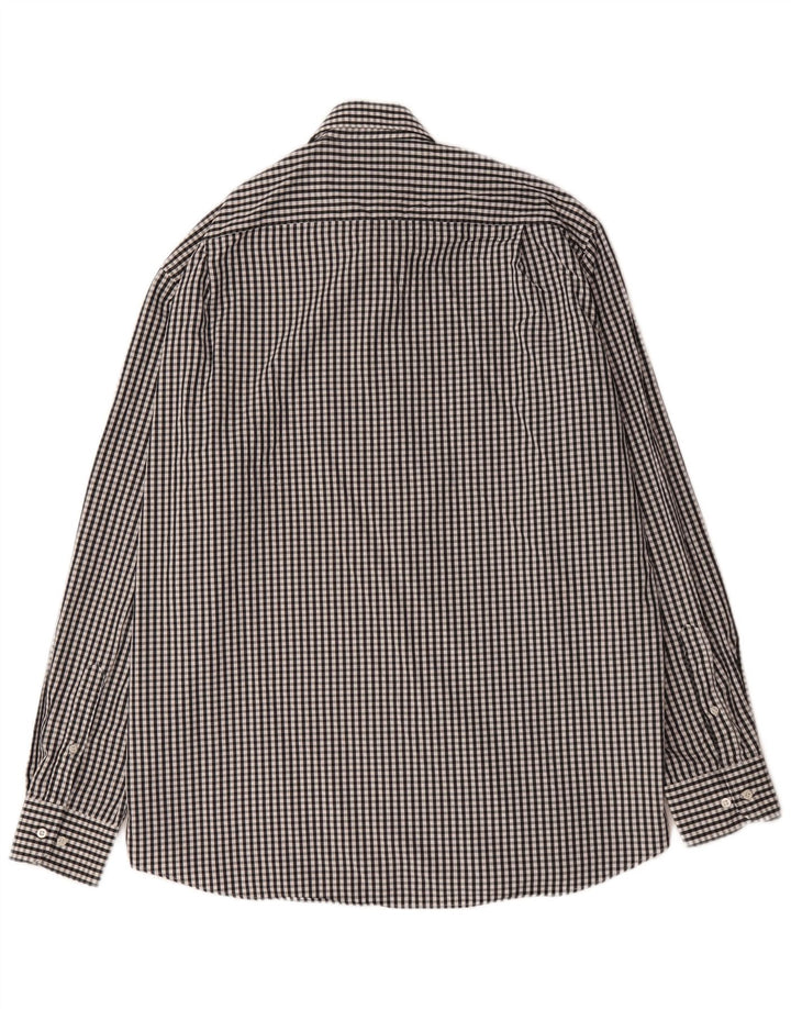 Cămașă pentru bărbați Hugo Boss Mărimea 43 17 XL Bumbac vichy negru