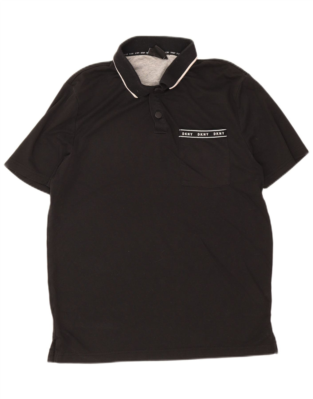 Tricou polo pentru bărbați Dkny, bumbac mediu negru