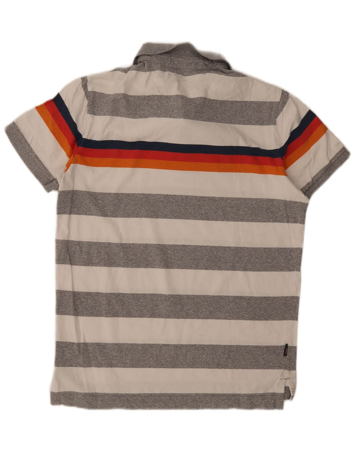 Tricou polo pentru bărbați Superdry, bumbac cu dungi gri mari