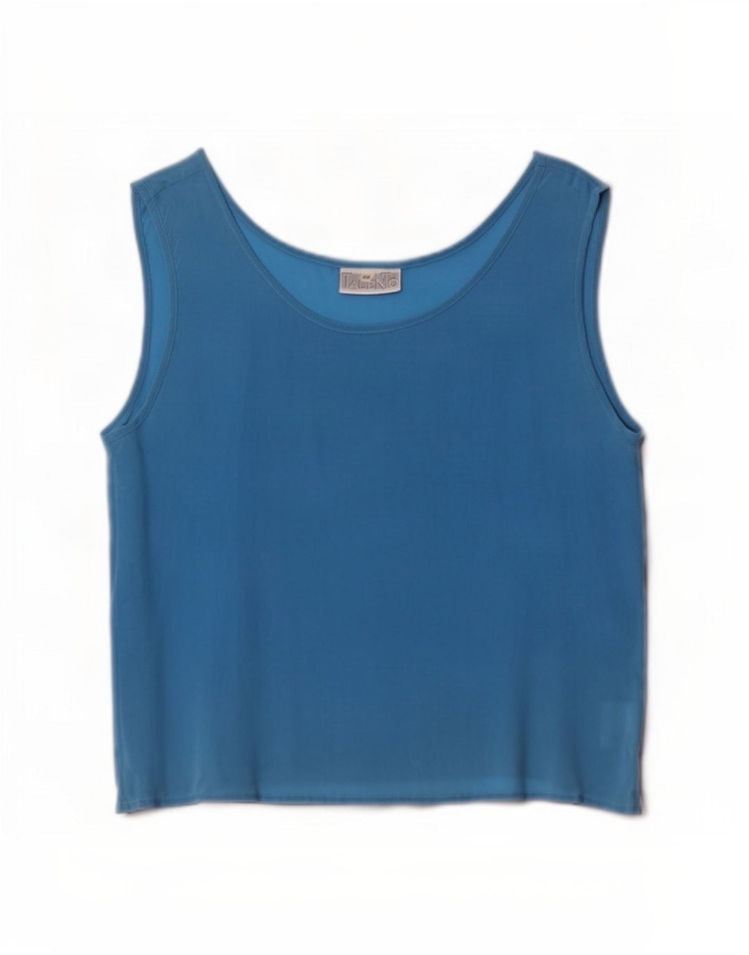 Bluză fără mâneci pentru femei Vintage IT 44 Mătase albastră medie