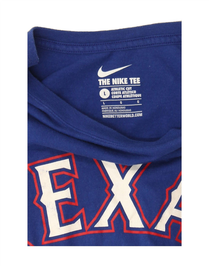 NIKE Mens Texas Graphic T-Shirt Top Large Navy Blue Vintage Nike and Second-Hand Nike from Messina Hembry 
