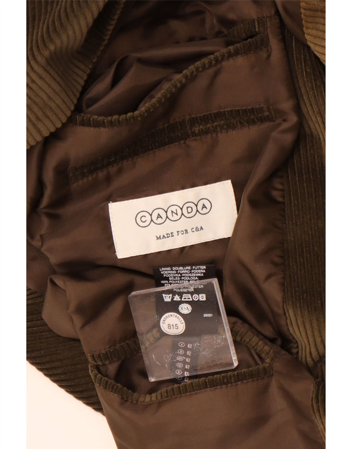 Jachetă pentru bărbați din velur cu 3 nasturi Canda UK 58 4XL bumbac verde