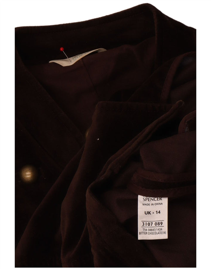 Jachetă pentru femei Marks & Spencer din catifea cu 5 nasturi, UK 14, maro mediu