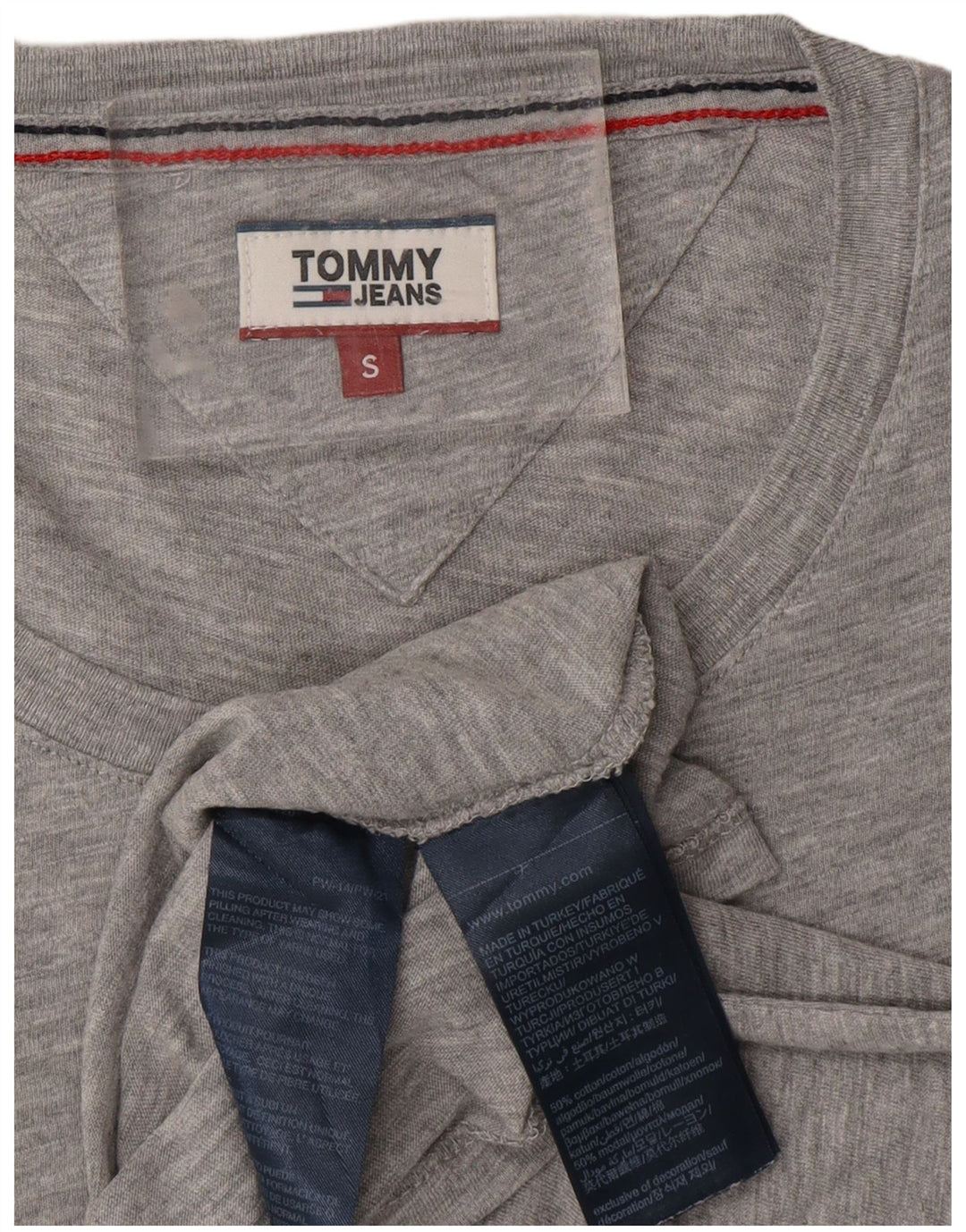 TOMMY HILFIGER Tricou grafic supradimensionat pentru femei Top UK 10 Small Gri