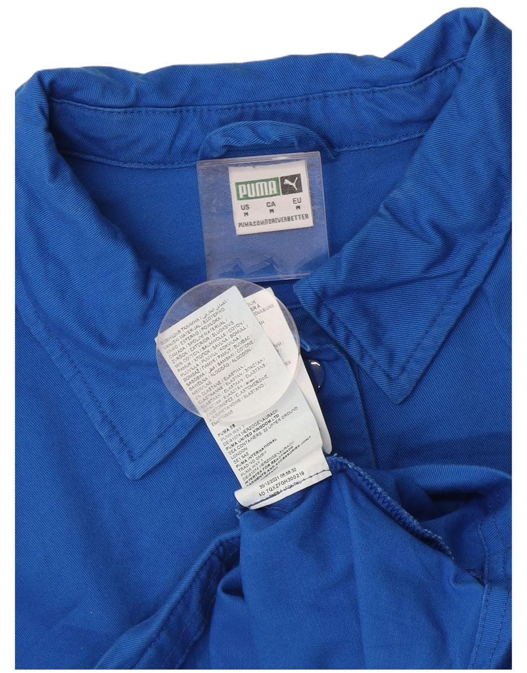 Jachetă bomber crop pentru femei PUMA UK 14, bumbac albastru mediu