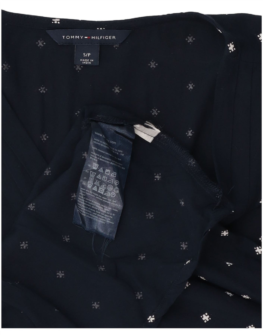 Bluză pentru femei Tommy Hilfiger cu model abstract, Marea Britanie 10 Mic, bleumarin