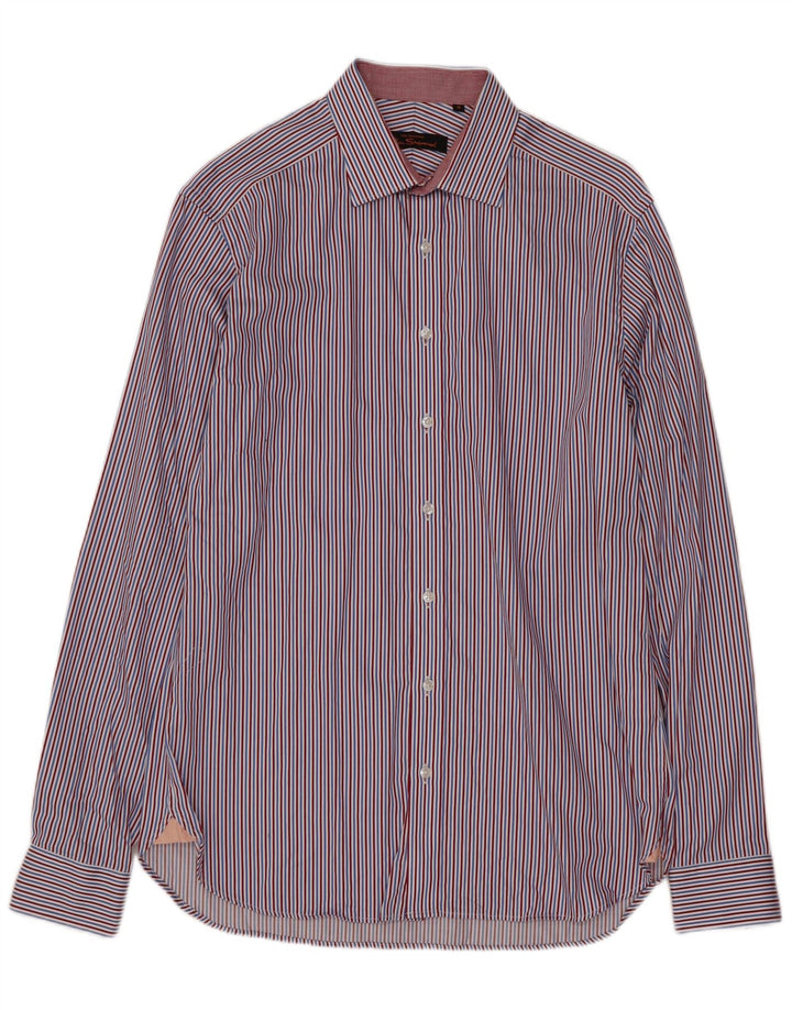 BEN SHERMAN Cămașă pentru bărbați Mărimea 15 Bumbac cu dungi albastre medii