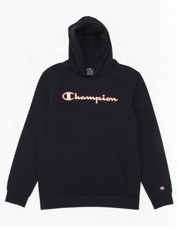 Pulover cu glugă cu grafic Champion pentru băieți 13-14 ani XL Bumbac bleumarin