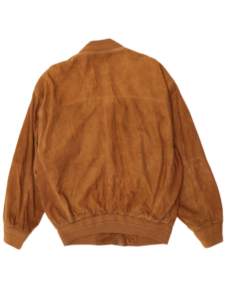 Bomber Vintage pentru bărbați din piele intoarsa UK 38 Medium Brown Leather