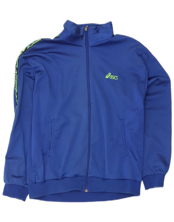 Jachetă de top pentru trening grafic Asics pentru bărbați IT 56 2XL Albastru Poliamidă