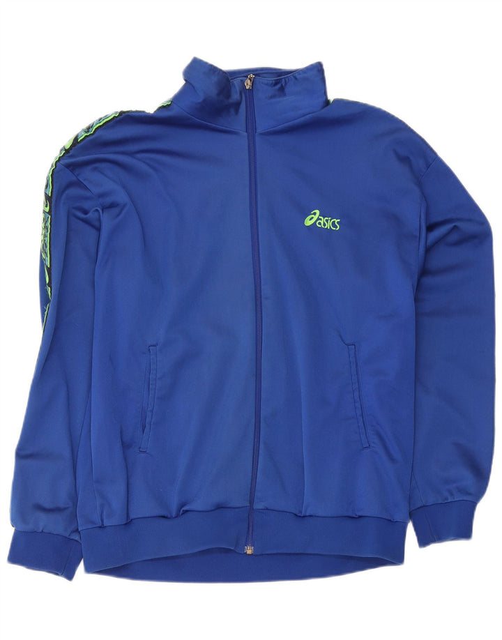 Jachetă de top pentru trening grafic Asics pentru bărbați IT 56 2XL Albastru Poliamidă