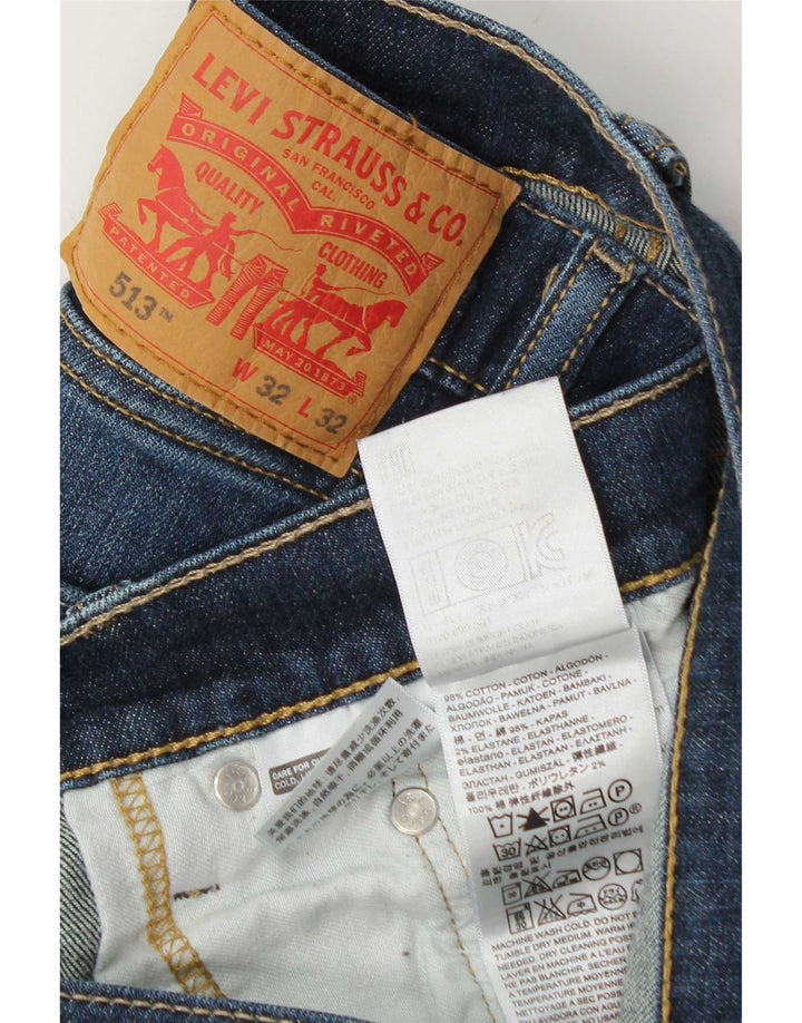 Blugi drepti pentru bărbați Levi's 513 W32 L32 Bumbac albastru