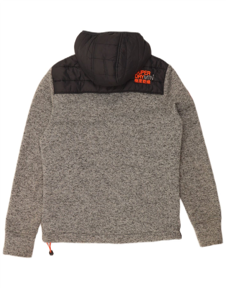 Jachetă căptușită cu glugă Superdry pentru bărbați UK 36 Mic, negru, poliester color bloc
