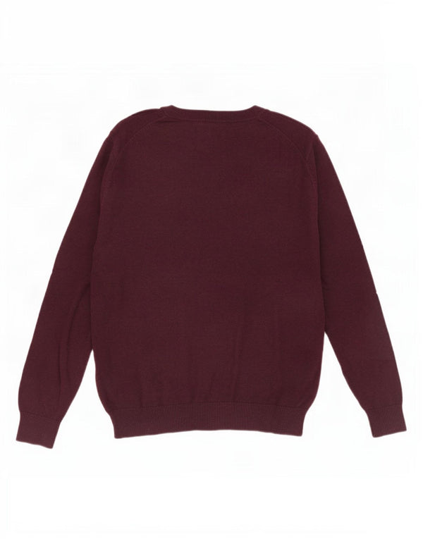 Pulover pentru femei Nautica, supradimensionat, cu decolteu în V, UK 14, bumbac mediu burgundă