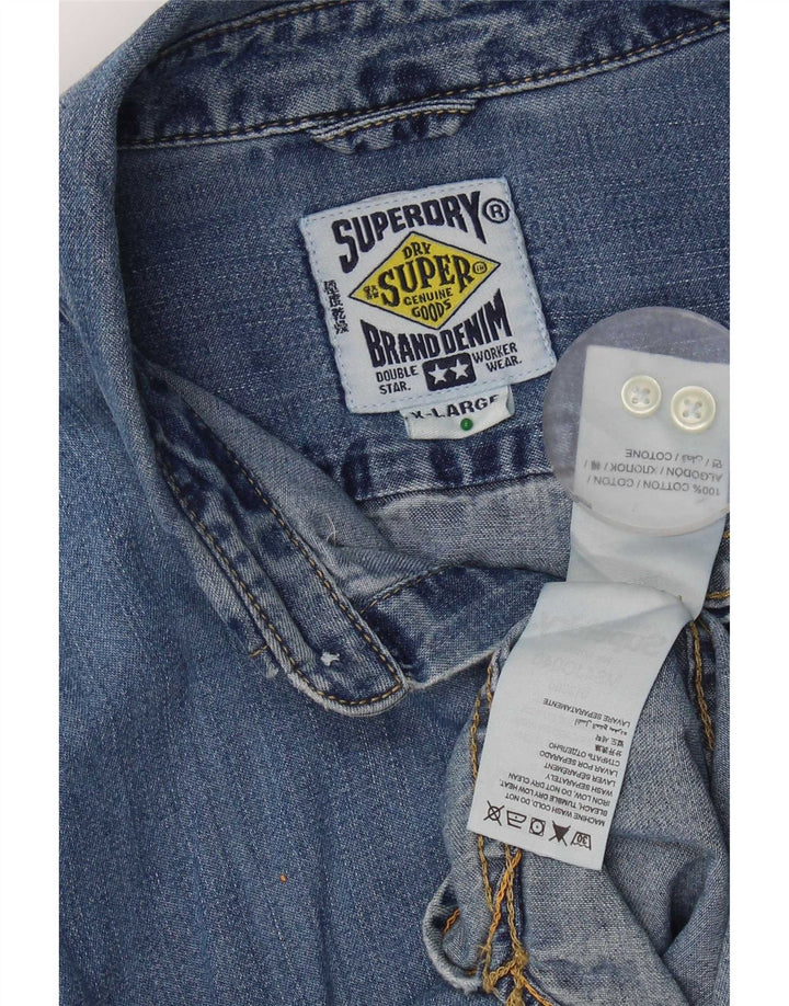Cămașă de blugi pentru bărbați Superdry XL, bumbac albastru