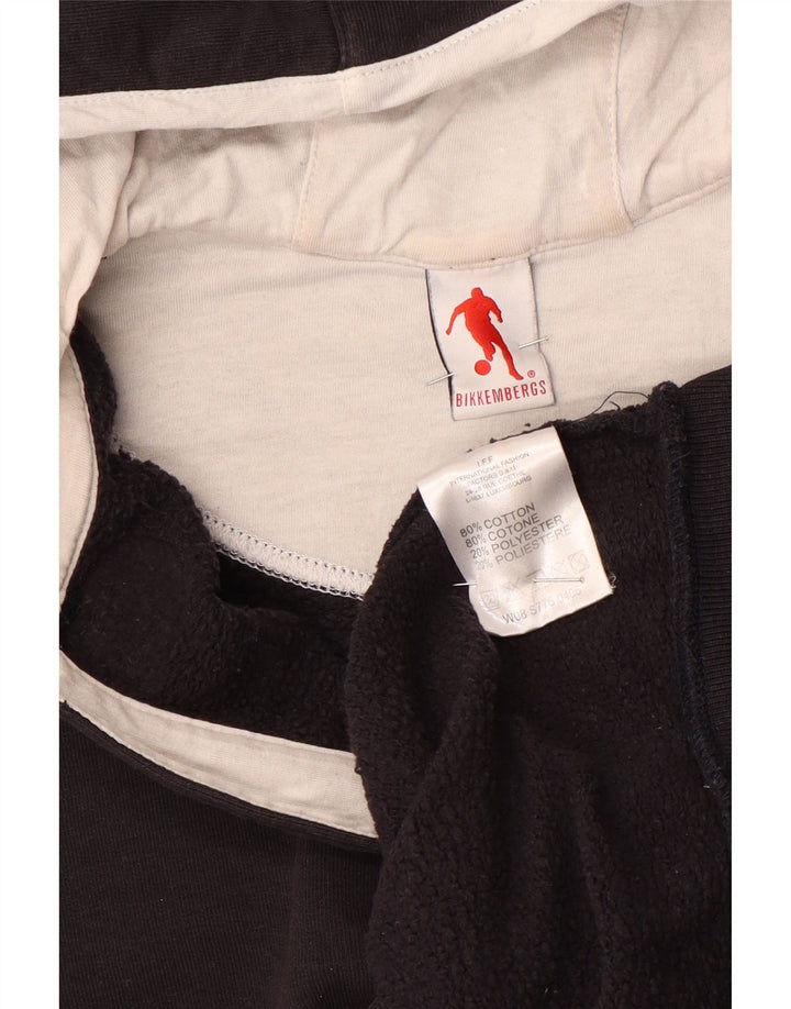 Pulover pentru damă Bikkembergs cu gât cu nasturi, bumbac mediu negru