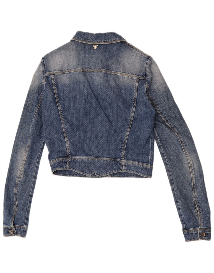 Jachetă Guess Crop Denim UK 6 XS Blue Bumbac