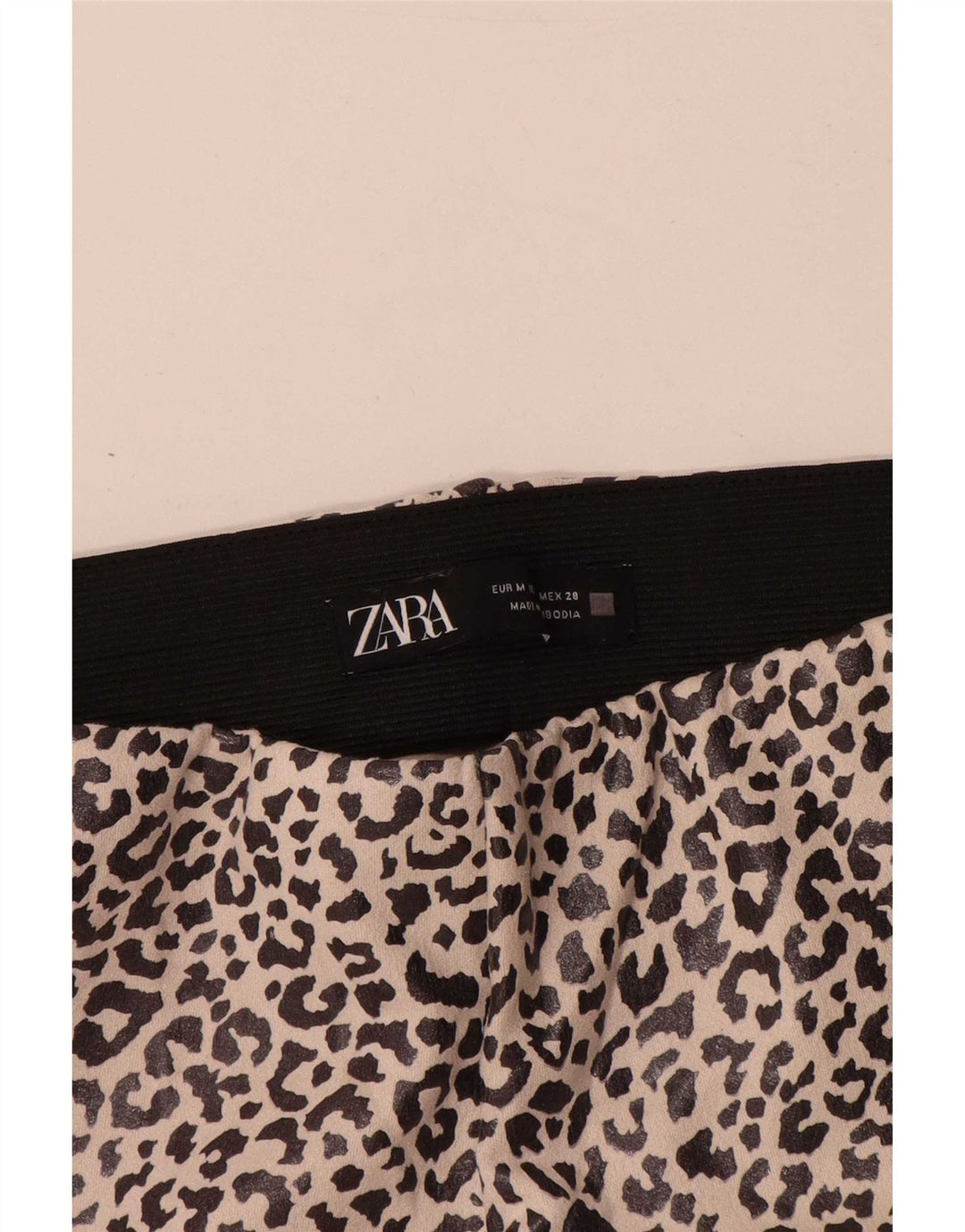 Leggings pentru femei Zara UK 12 Medium Bej Animal Print Poliester
