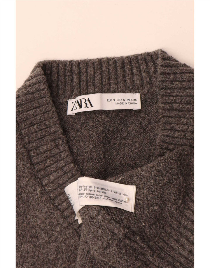 Zara femei Crop Vest Tank Top UK 10 Lână Gri mic
