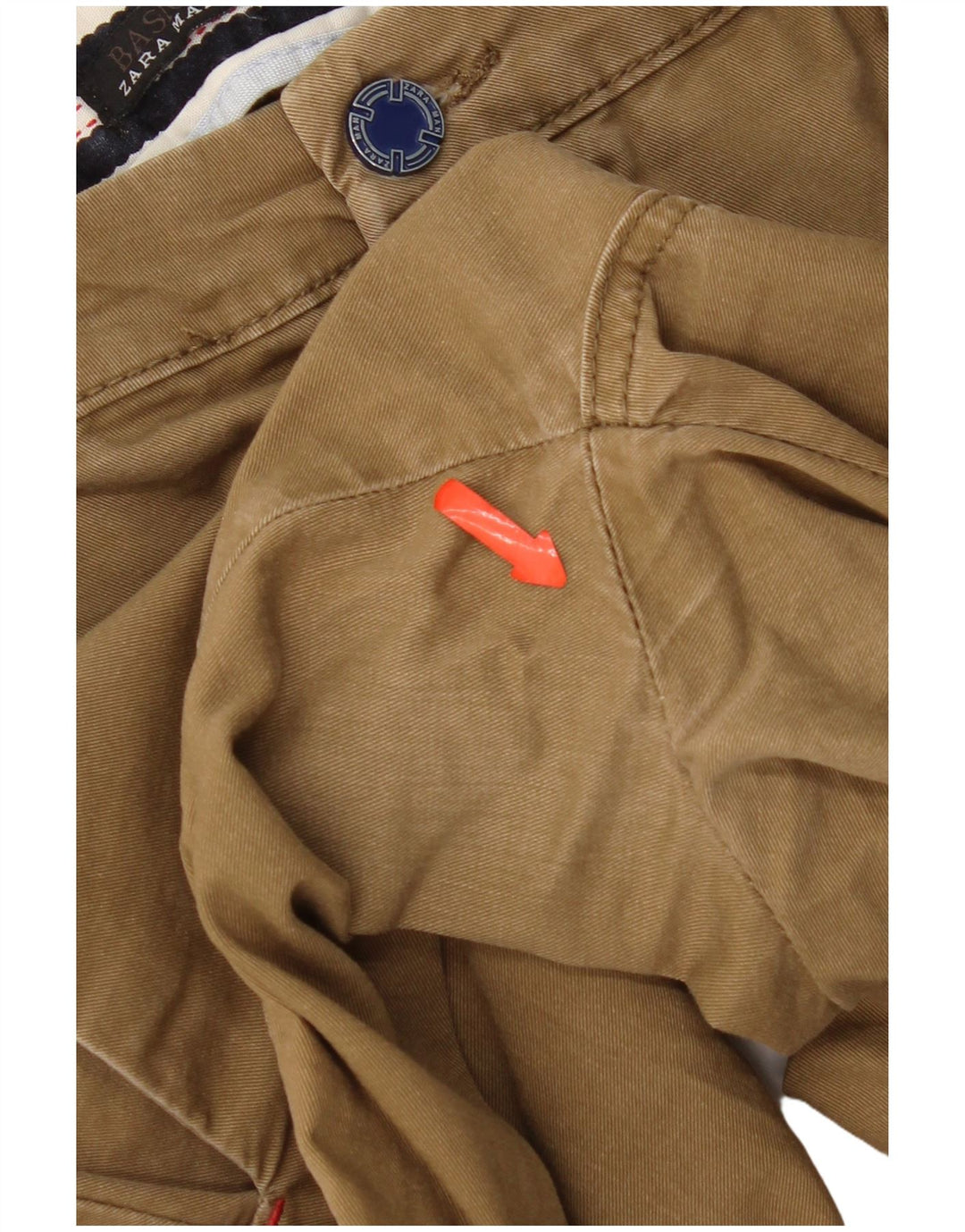 Pantaloni chino slim pentru bărbați Zara EU 40 Mediu L31 L33 Maro