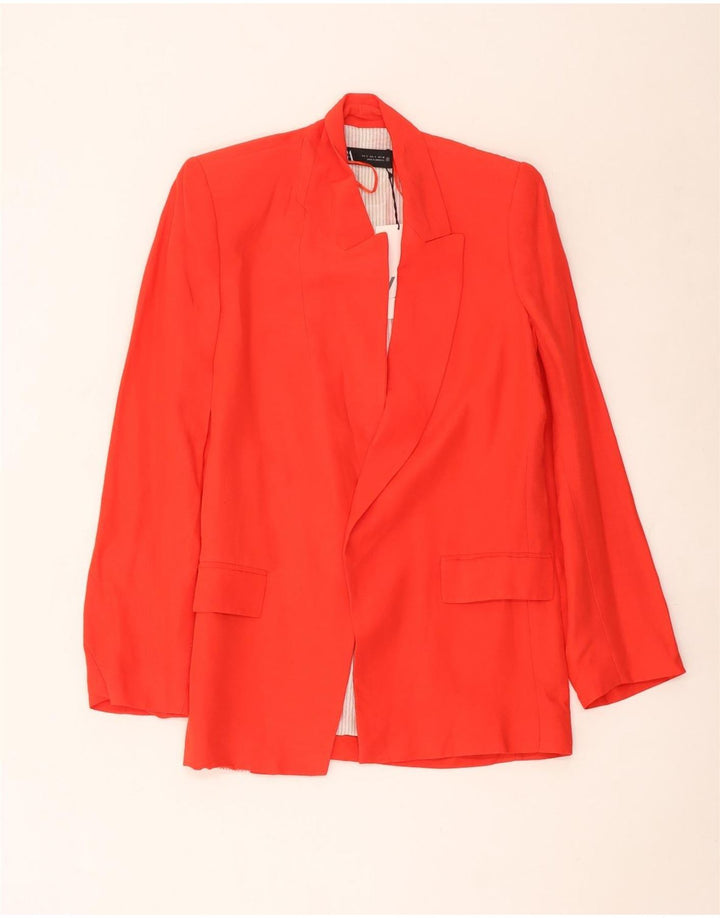 Jachetă Blazer pentru femei, cu tăiere largă, UK 10, mică, roșie, viscoză