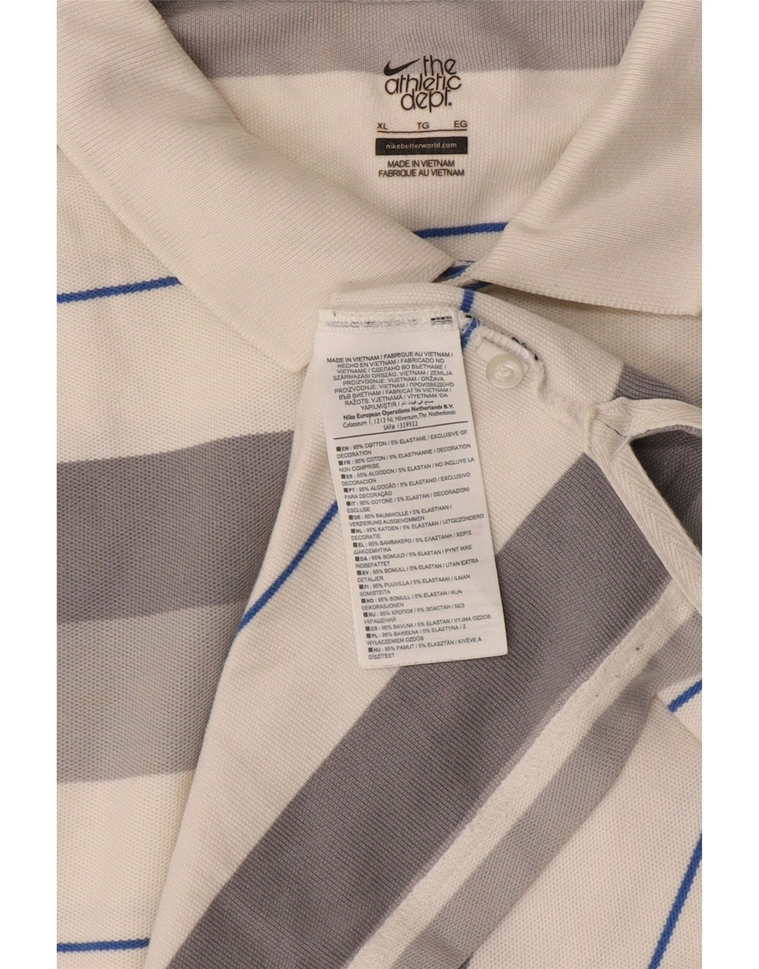 Tricou polo Nike pentru bărbați XL, bumbac cu dungi gri