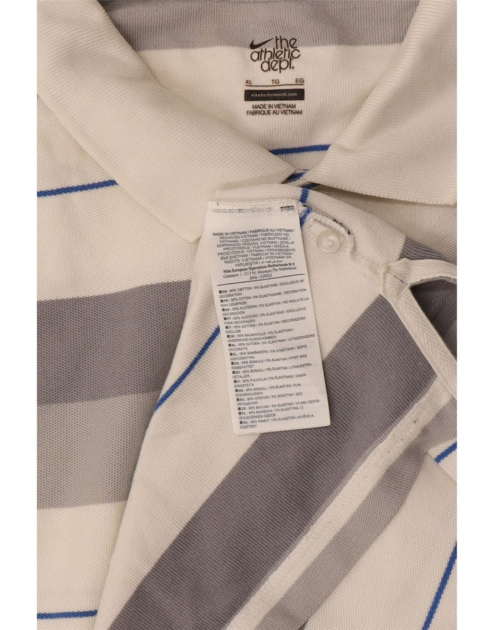 Tricou polo Nike pentru bărbați XL, bumbac cu dungi gri