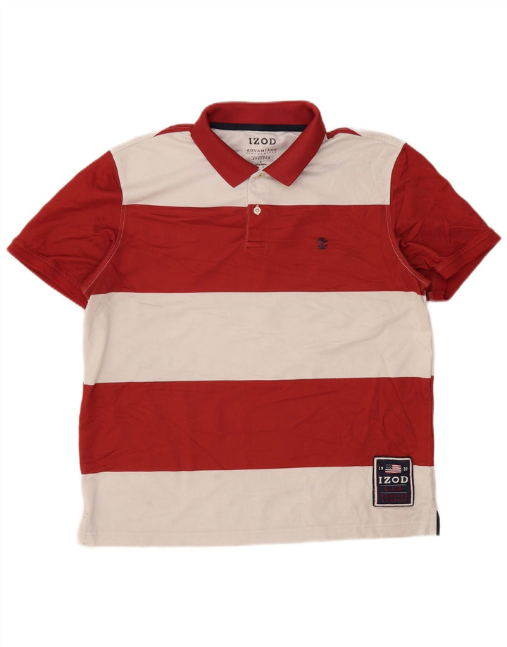 Tricou polo IZOD pentru bărbați, mare, roșu, poliester color bloc