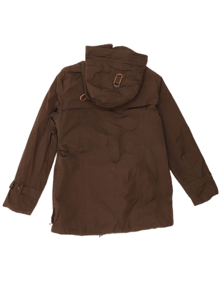 MASSIMO DUTTI Jachetă de vânt cu glugă pentru femei UK 14 Bumbac kaki mediu
